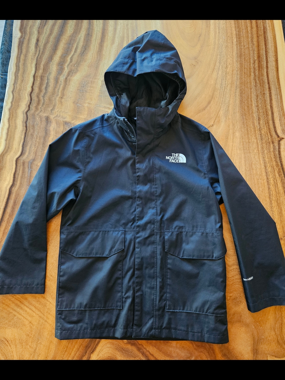 The North Face Dry Vent Kids' Black Hooded Rain Jacket
